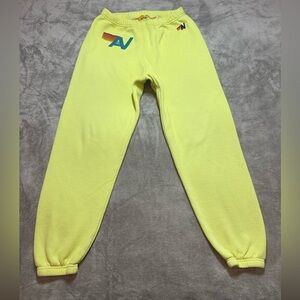 Aviator Nation Yellow Track Pants L